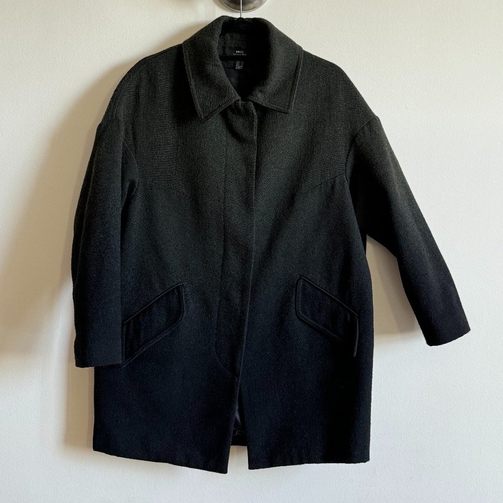 Ombre olive green/black Mango coat